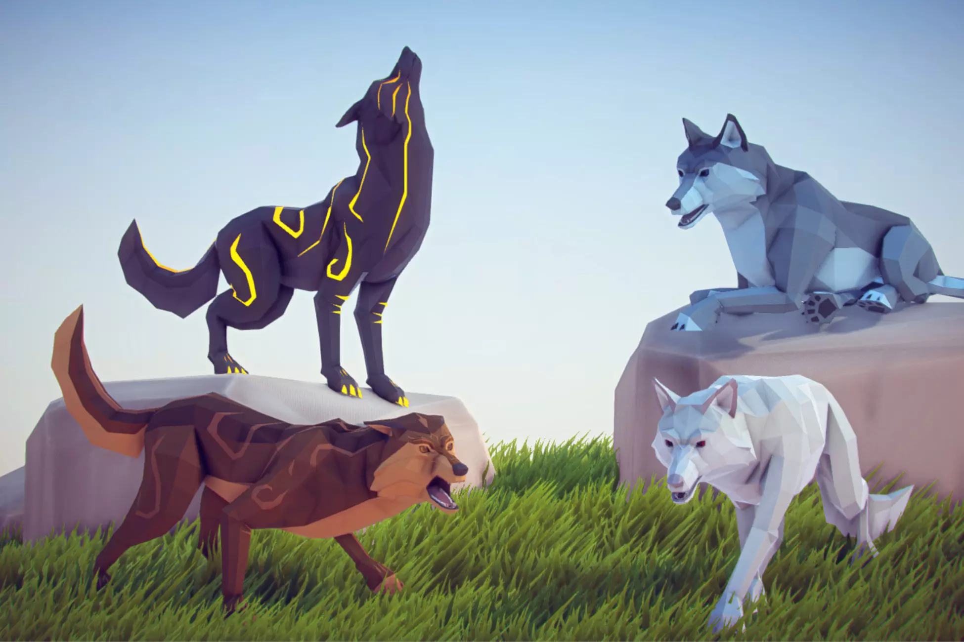Poly Art - Wolf
